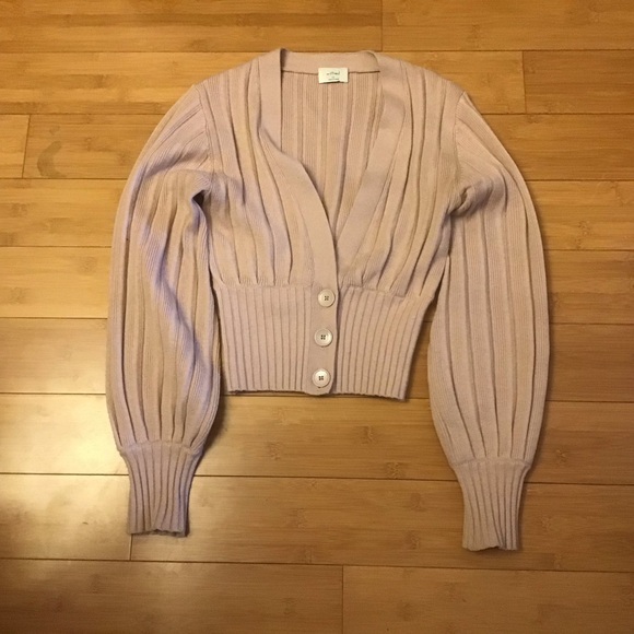 Aritzia Pink Ribbed Cardigan - Picture 3 of 4
